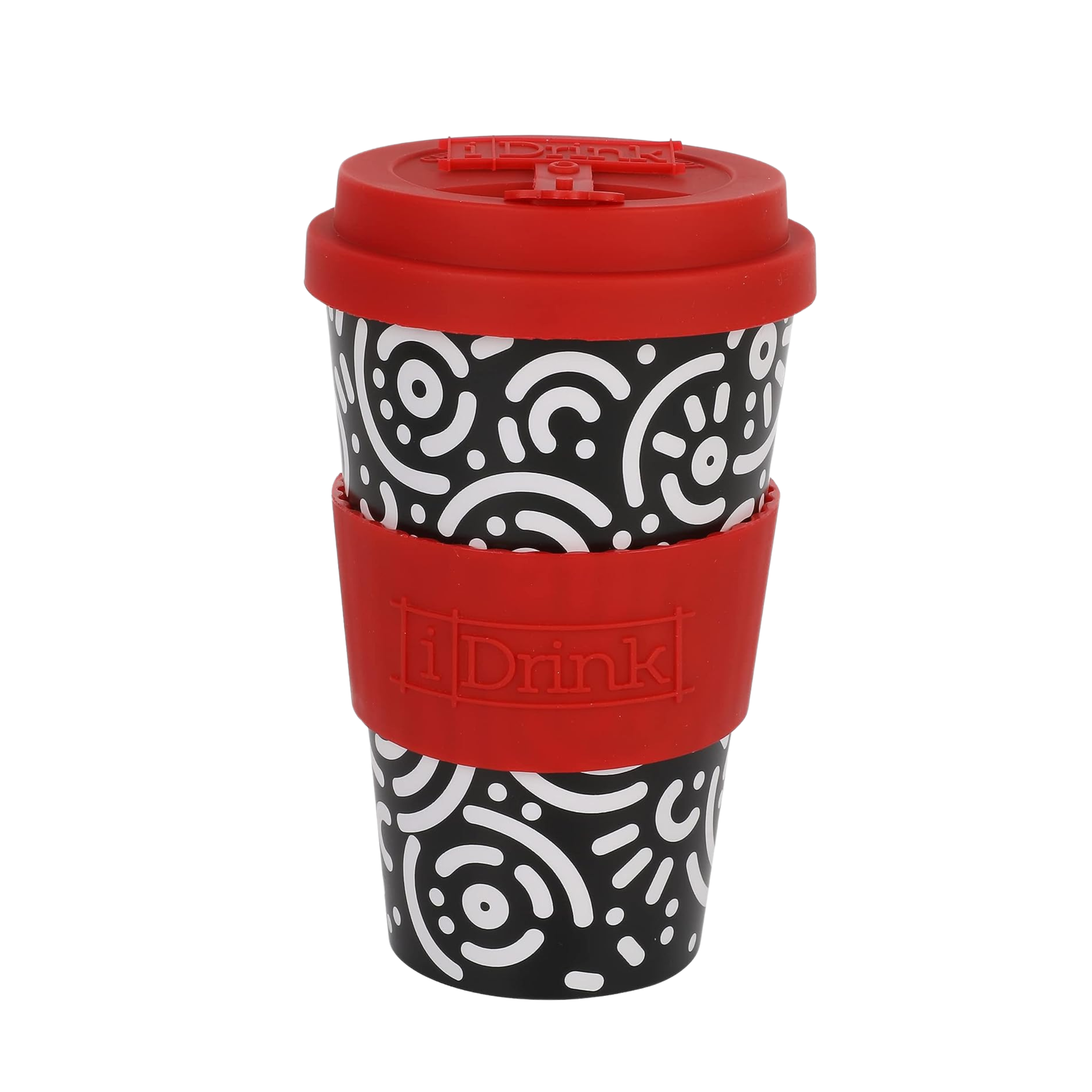 Travel mug in RPET 435 ml - Geometric
