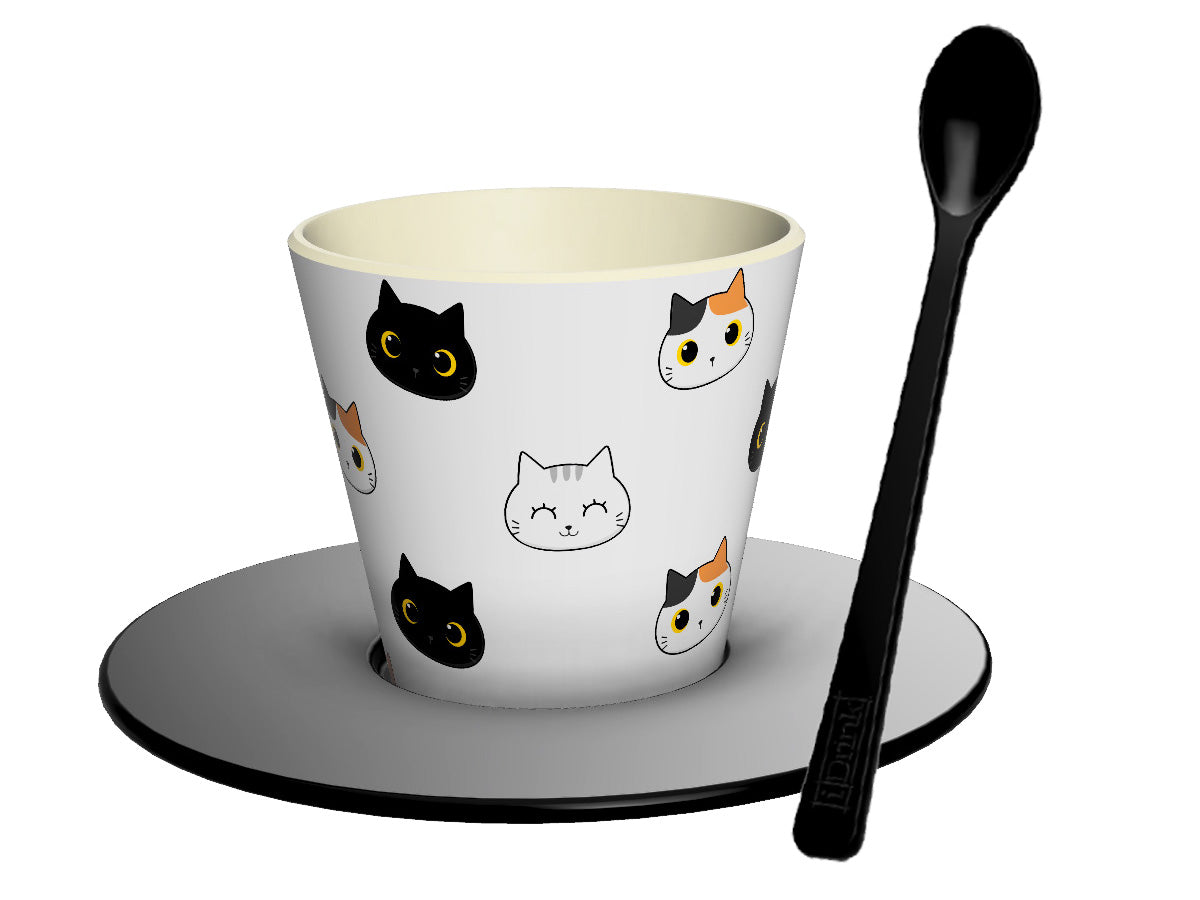 Set tazzina, piattino e cucchiaino in rpet Cats - Solo € 10.99! Acquista ora su ALLAN&DAYLE 