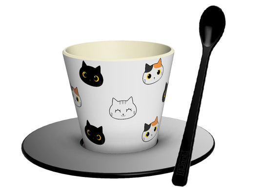 Set tazzina, piattino e cucchiaino in rpet Cats - Solo € 10.99! Acquista ora su ALLAN&DAYLE 