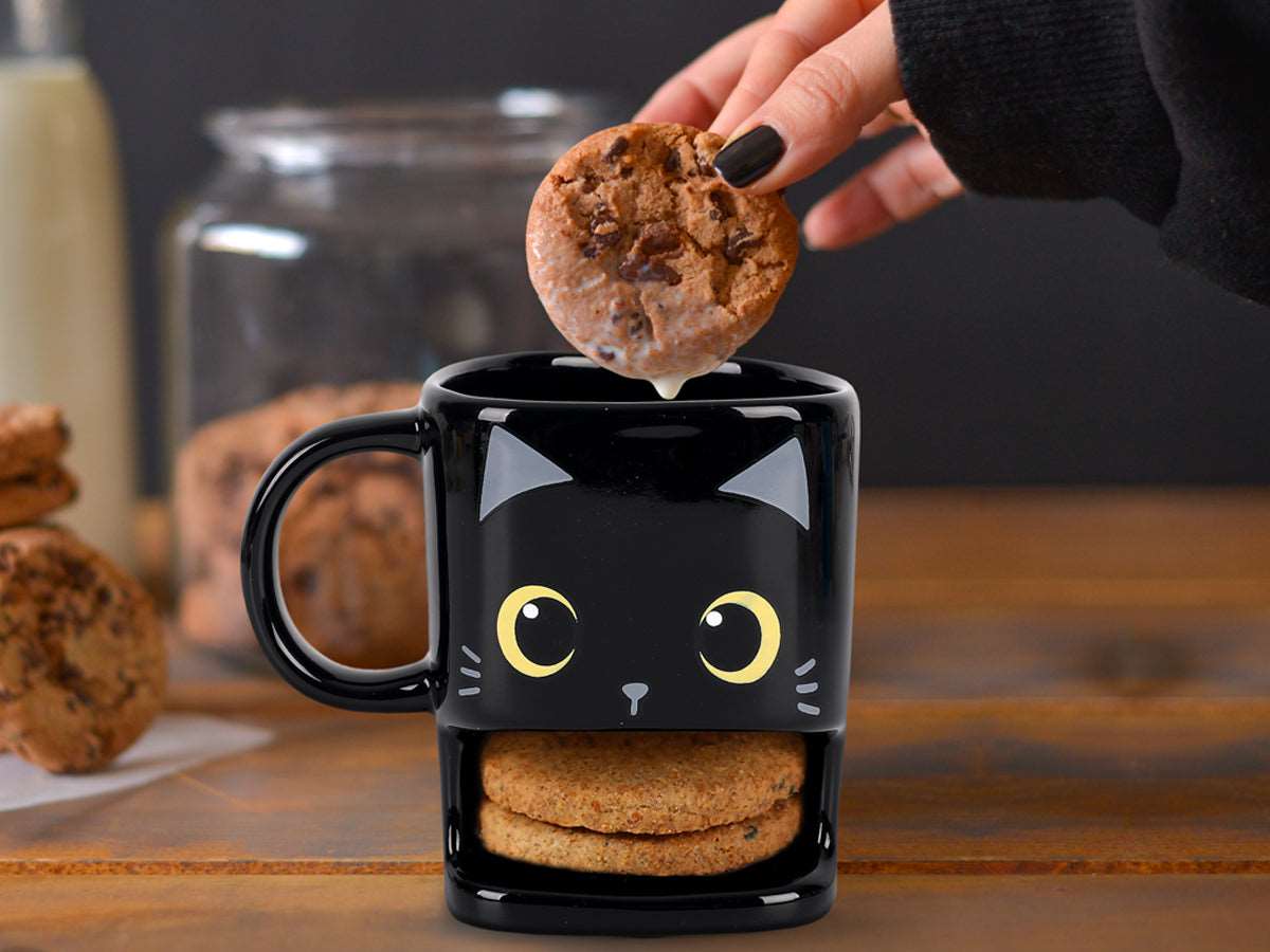 Tazza porta biscotti gatto nero - black cat