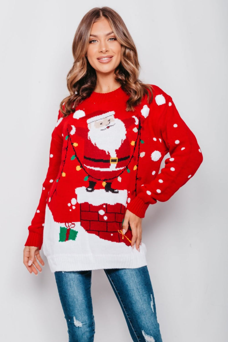 Christmas sweater drawing Santa Claus - unisex